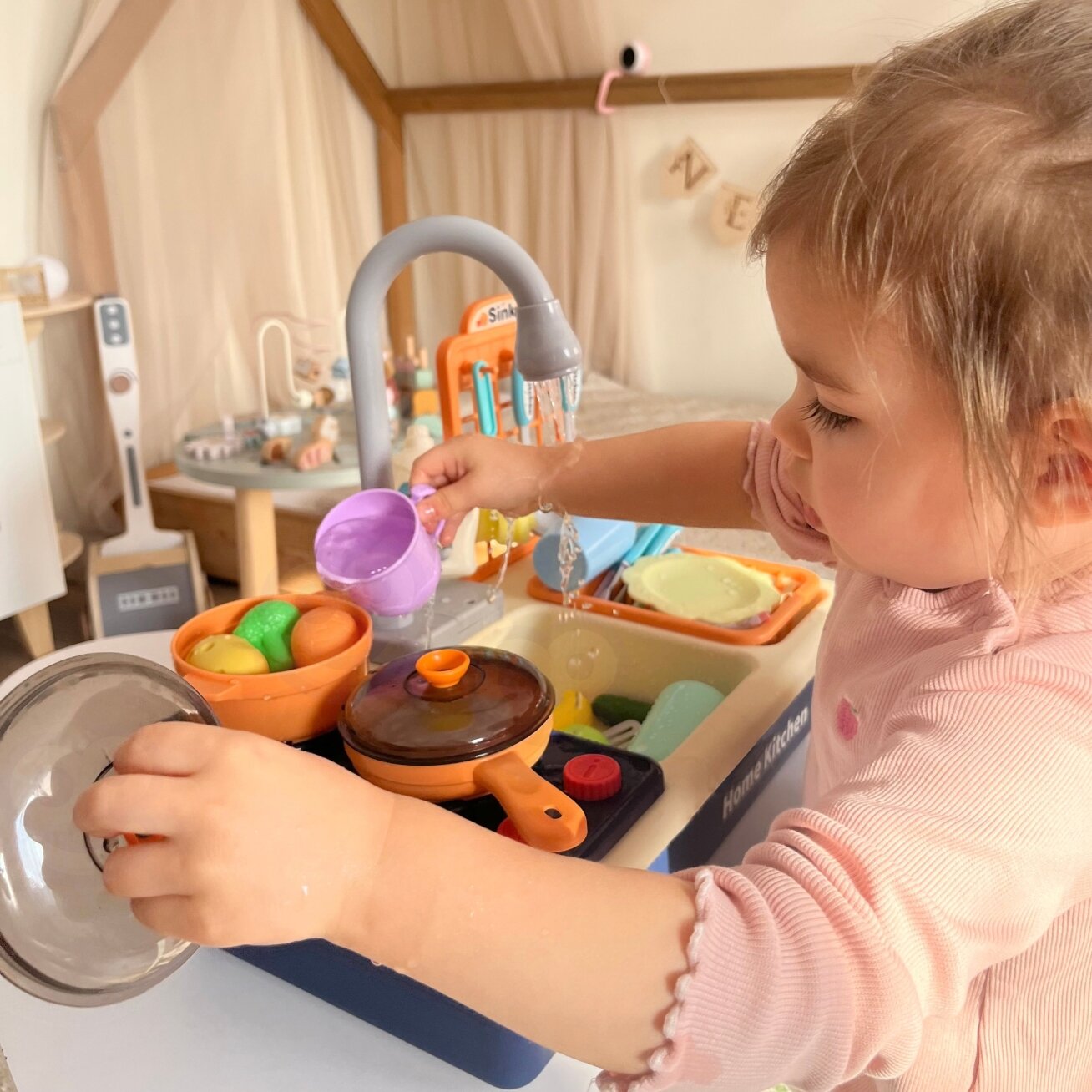 WOOPIE 2in1 vaikiška virtuvė su kriaukle 1 WOOPIE 2in1 vaikiška virtuvė su kriaukle 1