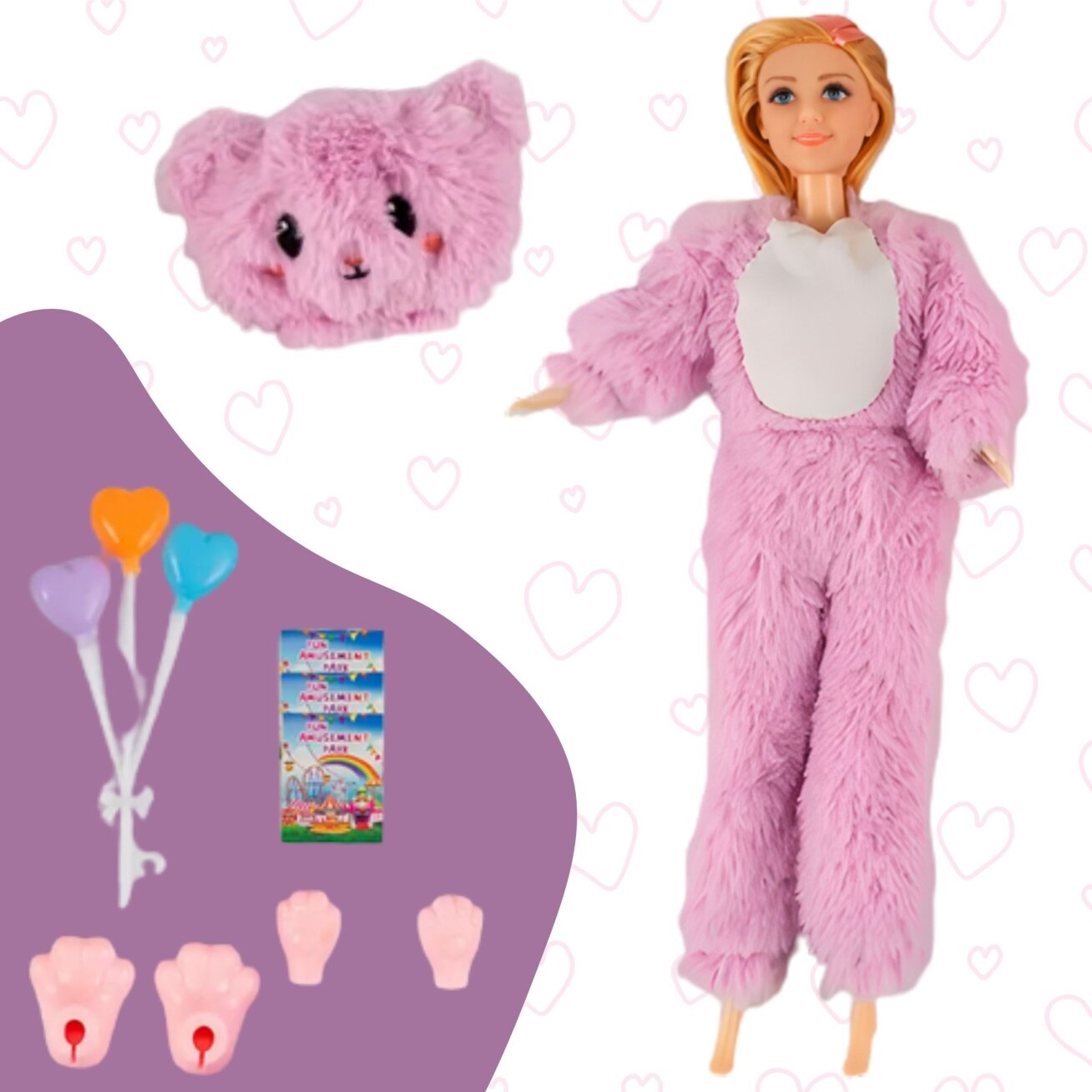 WOOPIE lėlė su meškiuko kostiumu, pramogų parkas 4