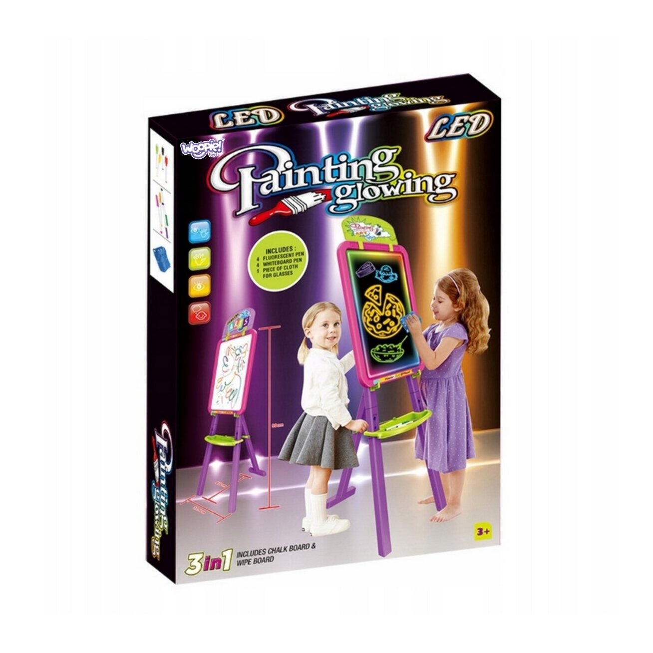 WOOPIE 3in1 magnetinė sausai valoma lenta su piešimu šviesa 8 WOOPIE 3in1 magnetinė sausai valoma lenta su piešimu šviesa 8