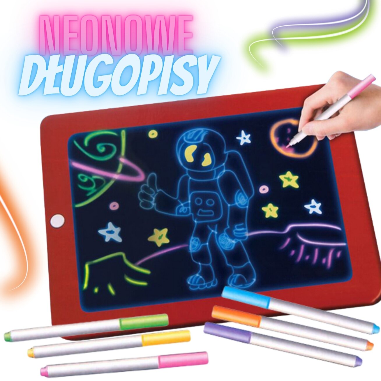 WOOPIE Magiškas grafinis planšetinis piešimo įrenginys – neoninės spalvos 3 WOOPIE Magiškas grafinis planšetinis piešimo įrenginys – neoninės spalvos 3