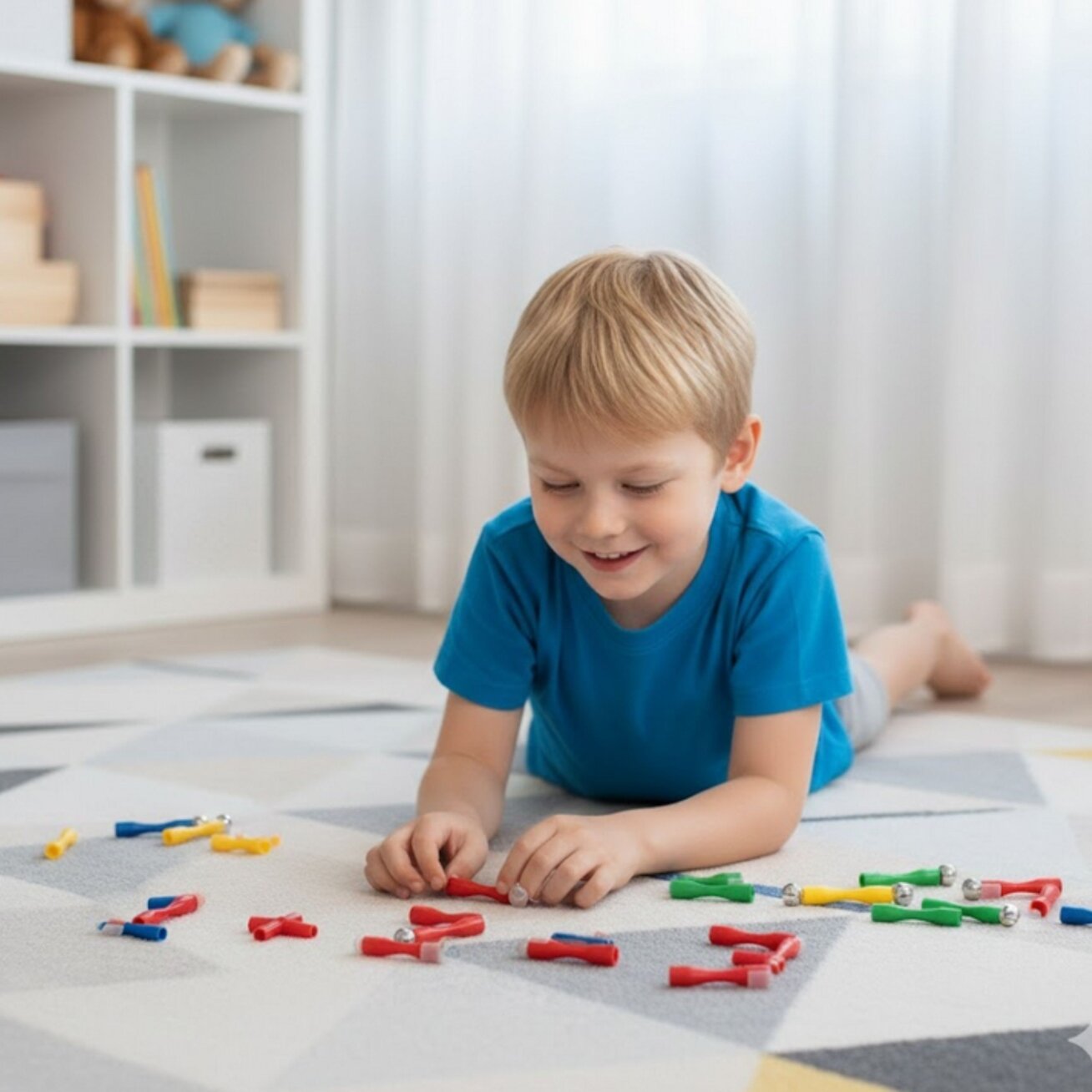 WOOPIE magnetinės konstrukcinės 3D kaladėlės 128 vnt. XXL 4