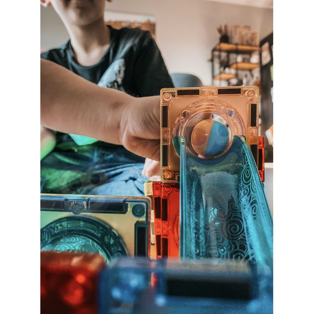 WOOPIE magnetinės kaladėlės Šviečiantis rutuliukų takelis 49 el. 8