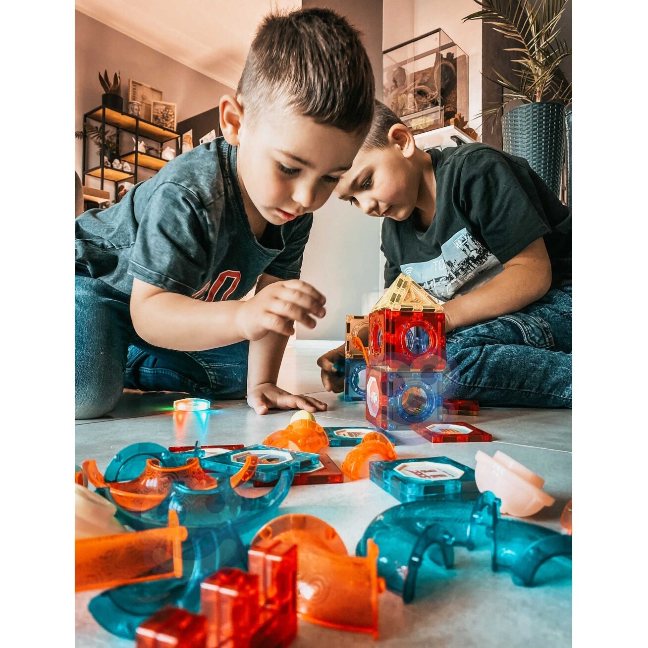 WOOPIE magnetinės kaladėlės Šviečiantis rutuliukų takelis 49 el. 9