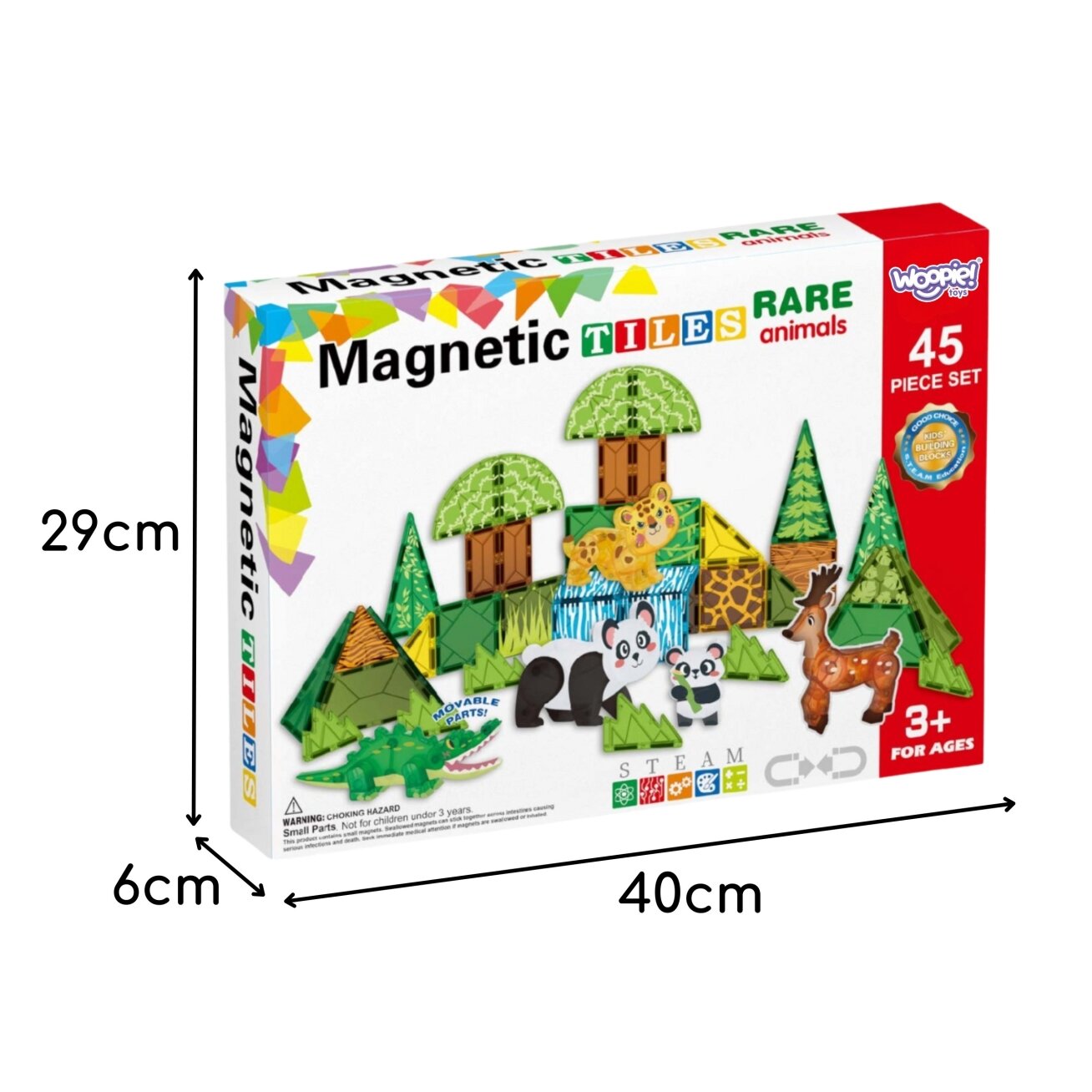 WOOPIE Magnetiniai konstrukciniai 3D kaladėlių edukacinis rinkinys Retieji gyvūnai 45 vnt. 11 WOOPIE Magnetiniai konstrukciniai 3D kaladėlių edukacinis rinkinys Retieji gyvūnai 45 vnt. 11
