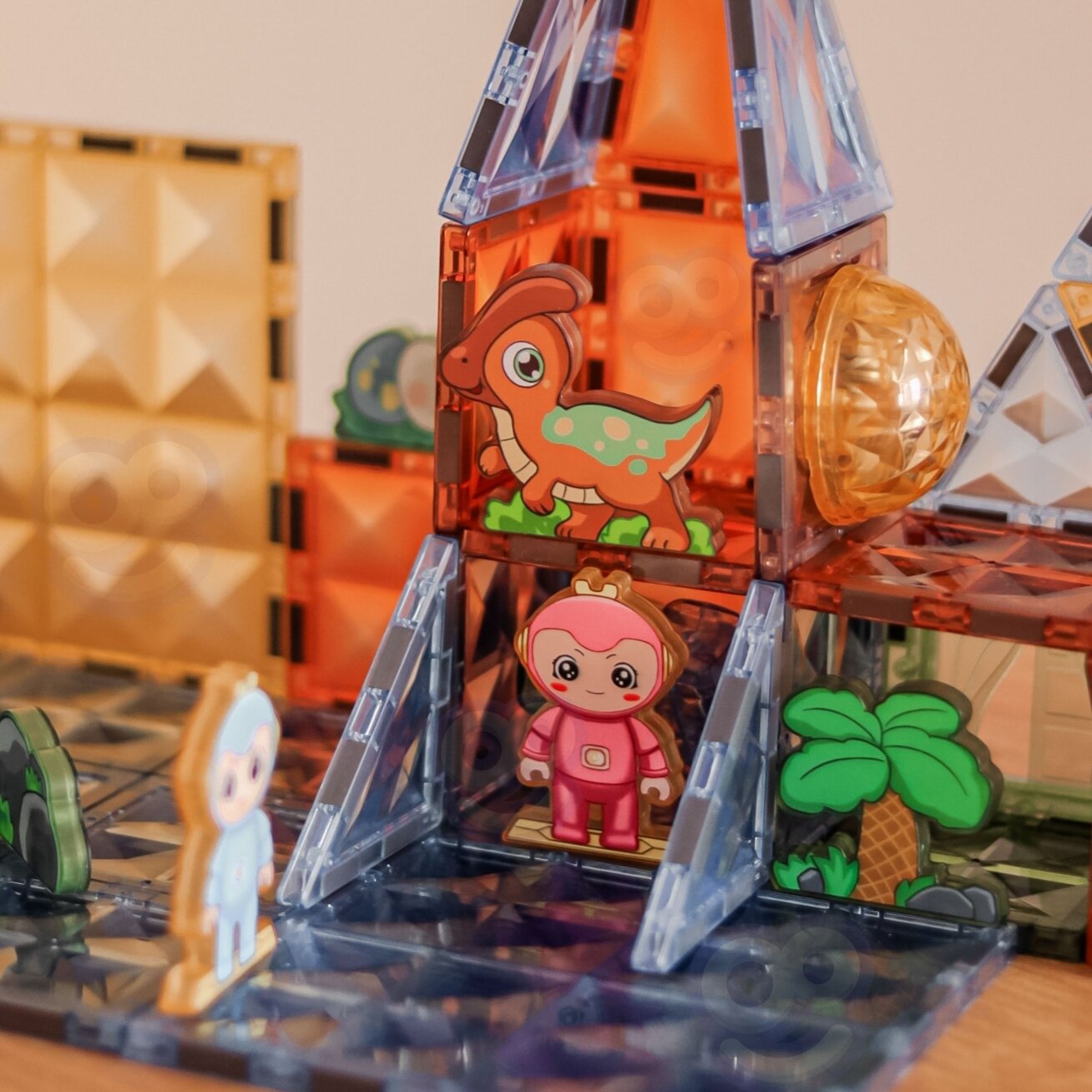 WOOPIE magnetinės konstrukcinės šviečiančios 3D kaladėlės Dinozaurų parkas 124 el. 4 WOOPIE magnetinės konstrukcinės šviečiančios 3D kaladėlės Dinozaurų parkas 124 el. 4