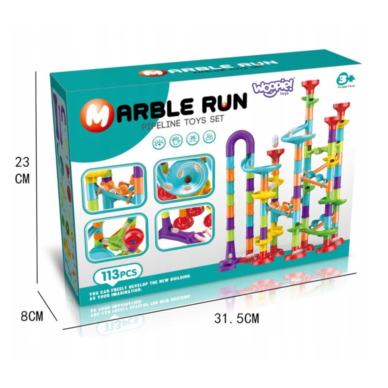 WOOPIE Rutuliukų trasa Kulodromas Spiralė rinkinys 113 el. 9 WOOPIE Rutuliukų trasa Kulodromas Spiralė rinkinys 113 el. 9
