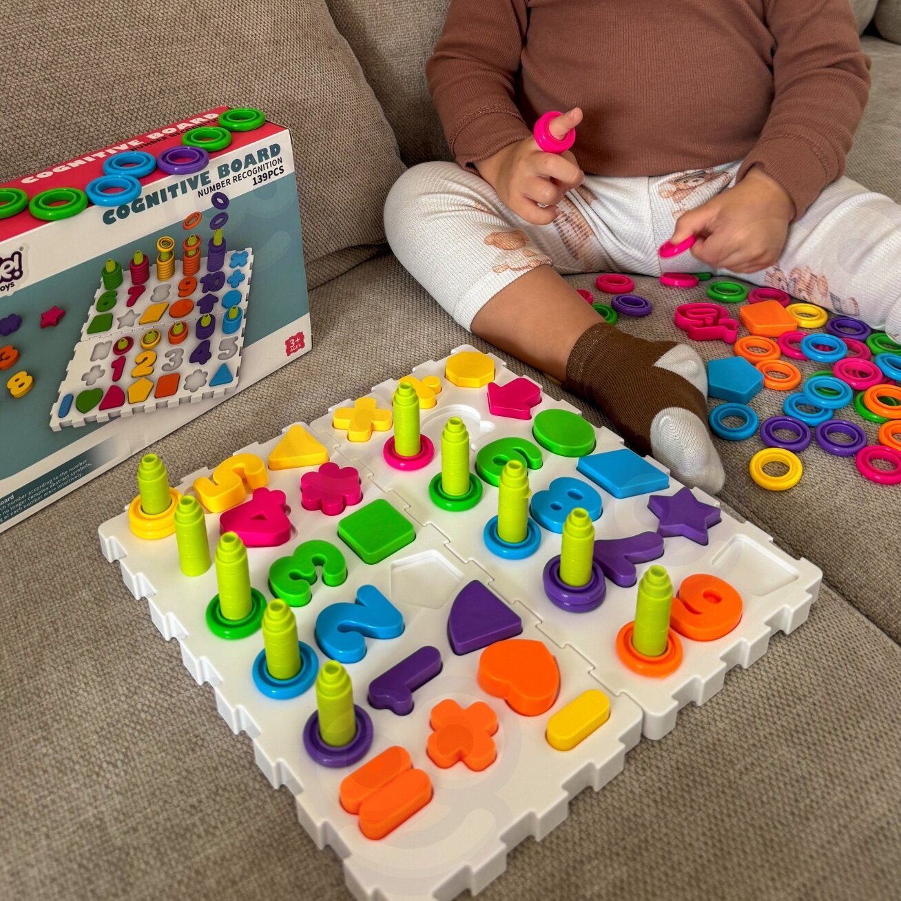 WOOPIE Montessori dėliojimo žaislas – rūšiuoklis, smegenų treniruotė, raidės, skaičiai 139 el. 2 WOOPIE Montessori dėliojimo žaislas – rūšiuoklis, smegenų treniruotė, raidės, skaičiai 139 el. 2