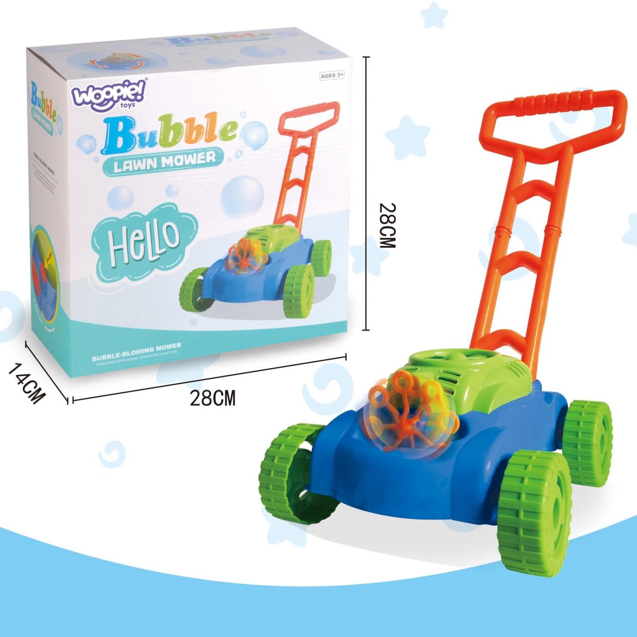 WOOPIE Žoliapjovė Muilo Burbulai Garsai Skystis 13