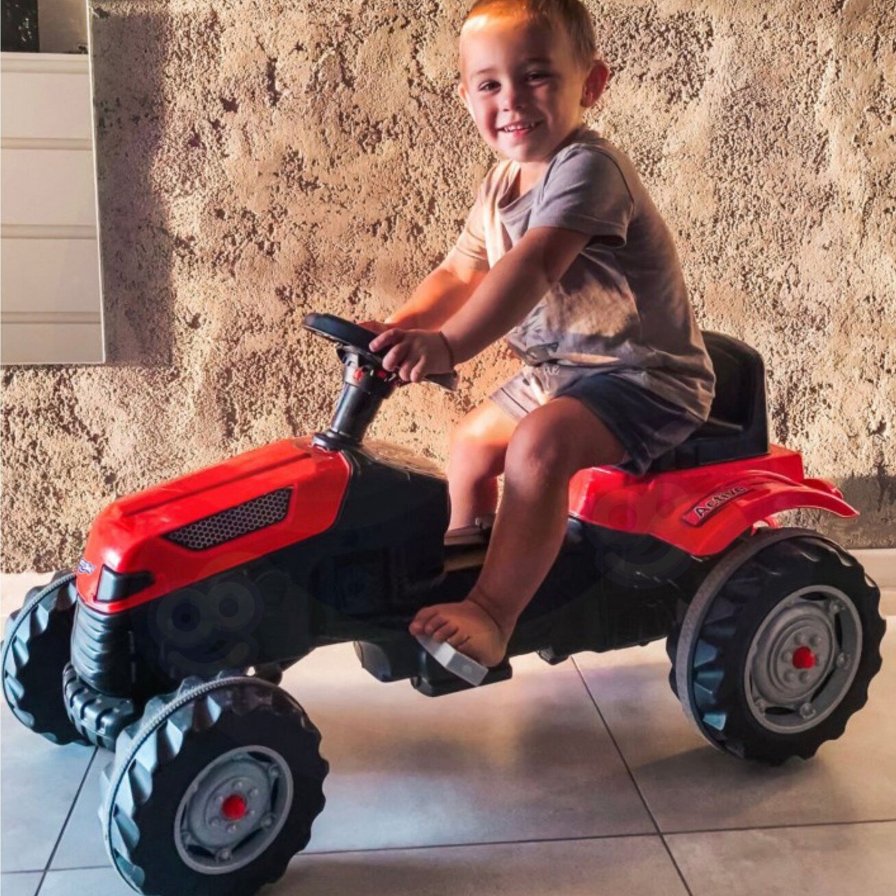 WOOPIE Pedalinis traktorius Farmer GoTrac, tylus traktorius su tyliais ratais 3