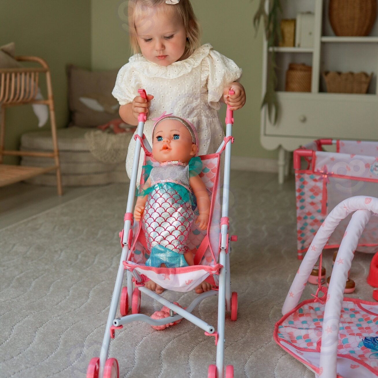 WOOPIE ROYAL kūdikio lėlė 36 cm Undinėlė interaktyvi XXL rinkinys Auklė 18in1 4 WOOPIE ROYAL kūdikio lėlė 36 cm Undinėlė interaktyvi XXL rinkinys Auklė 18in1 4