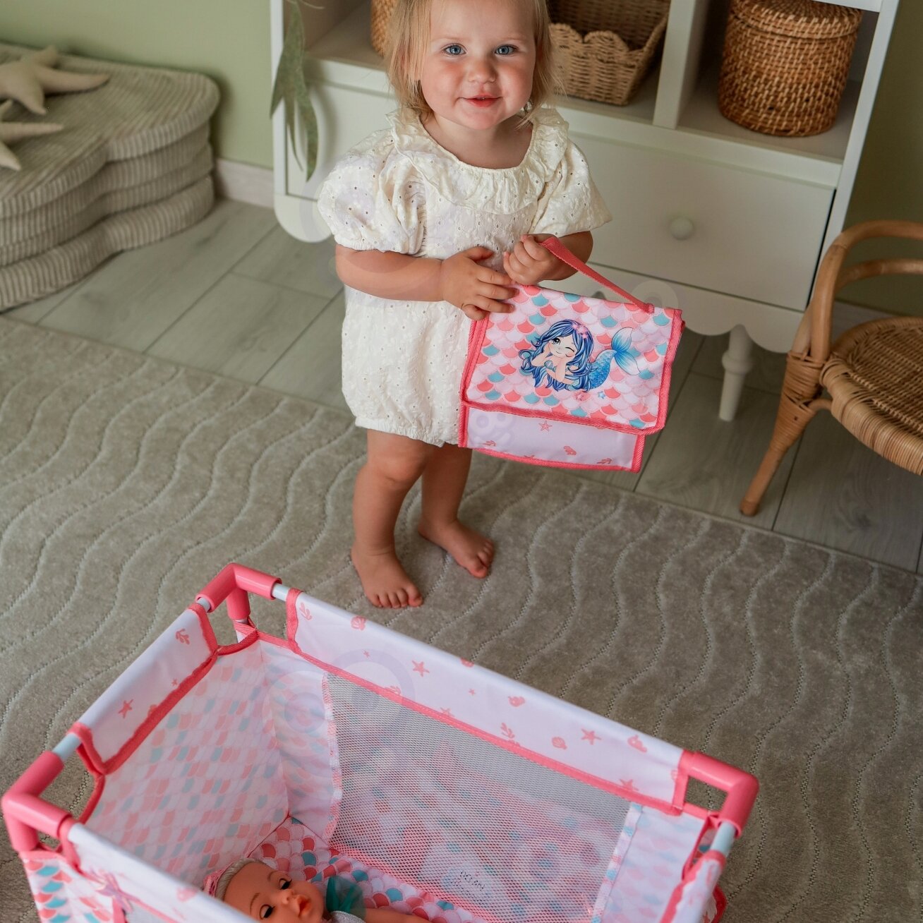 WOOPIE ROYAL kūdikio lėlė 36 cm Undinėlė interaktyvi XXL rinkinys Auklė 18in1 7 WOOPIE ROYAL kūdikio lėlė 36 cm Undinėlė interaktyvi XXL rinkinys Auklė 18in1 7