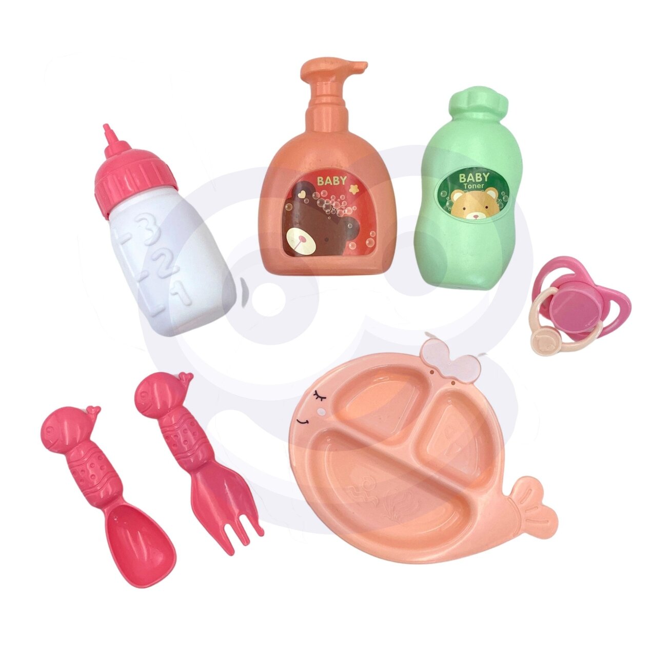 WOOPIE ROYAL kūdikio lėlė 36 cm su drabužėliais ir meškiuku, maitinimo priedai 14