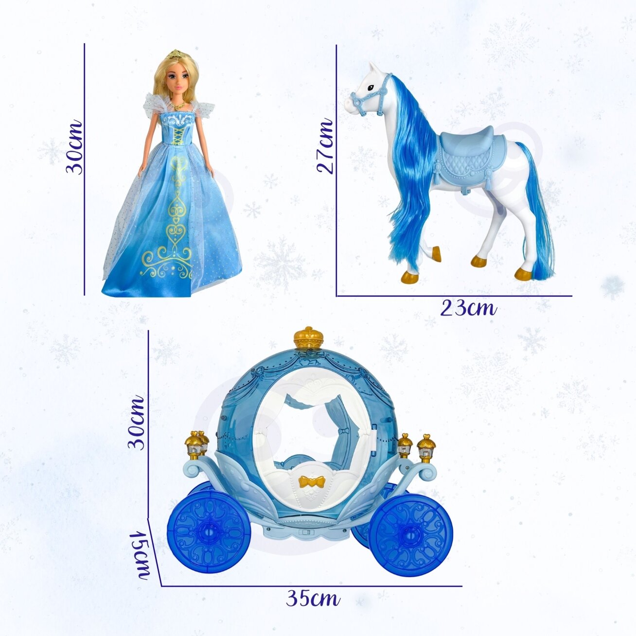 WOOPIE ROYAL Ledo princesės Lily lėlė ir stebuklingas vežimas karieta su priedais 14 WOOPIE ROYAL Ledo princesės Lily lėlė ir stebuklingas vežimas karieta su priedais 14