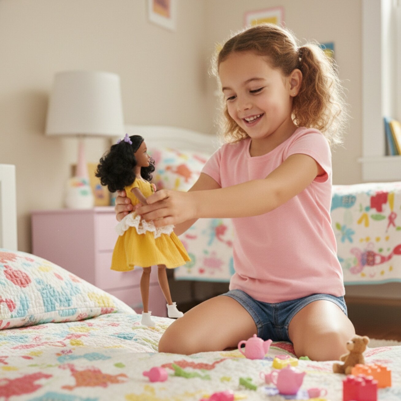 WOOPIE ROYAL Lėlė Emi 32 cm Madingas aprangos stilius ir gražūs juodi plaukai 3