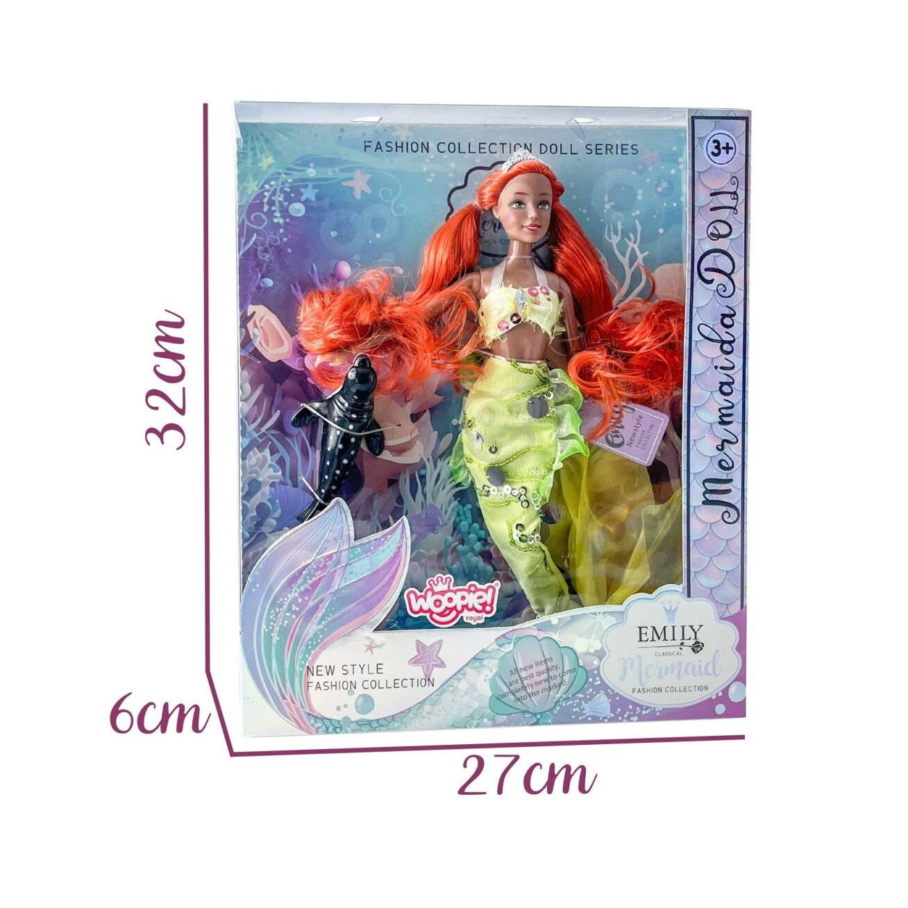 WOOPIE ROYAL lėlė undinėlė Emi Mermaid su foka 7