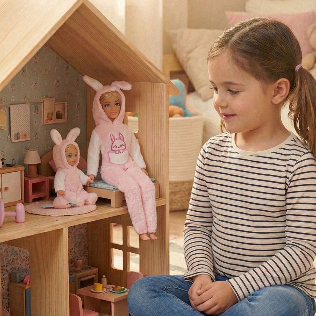 WOOPIE ROYAL lėlės rožiniai triušiukų kombinezonai, rinkinys 2 vnt. 2 WOOPIE ROYAL lėlės rožiniai triušiukų kombinezonai, rinkinys 2 vnt. 2