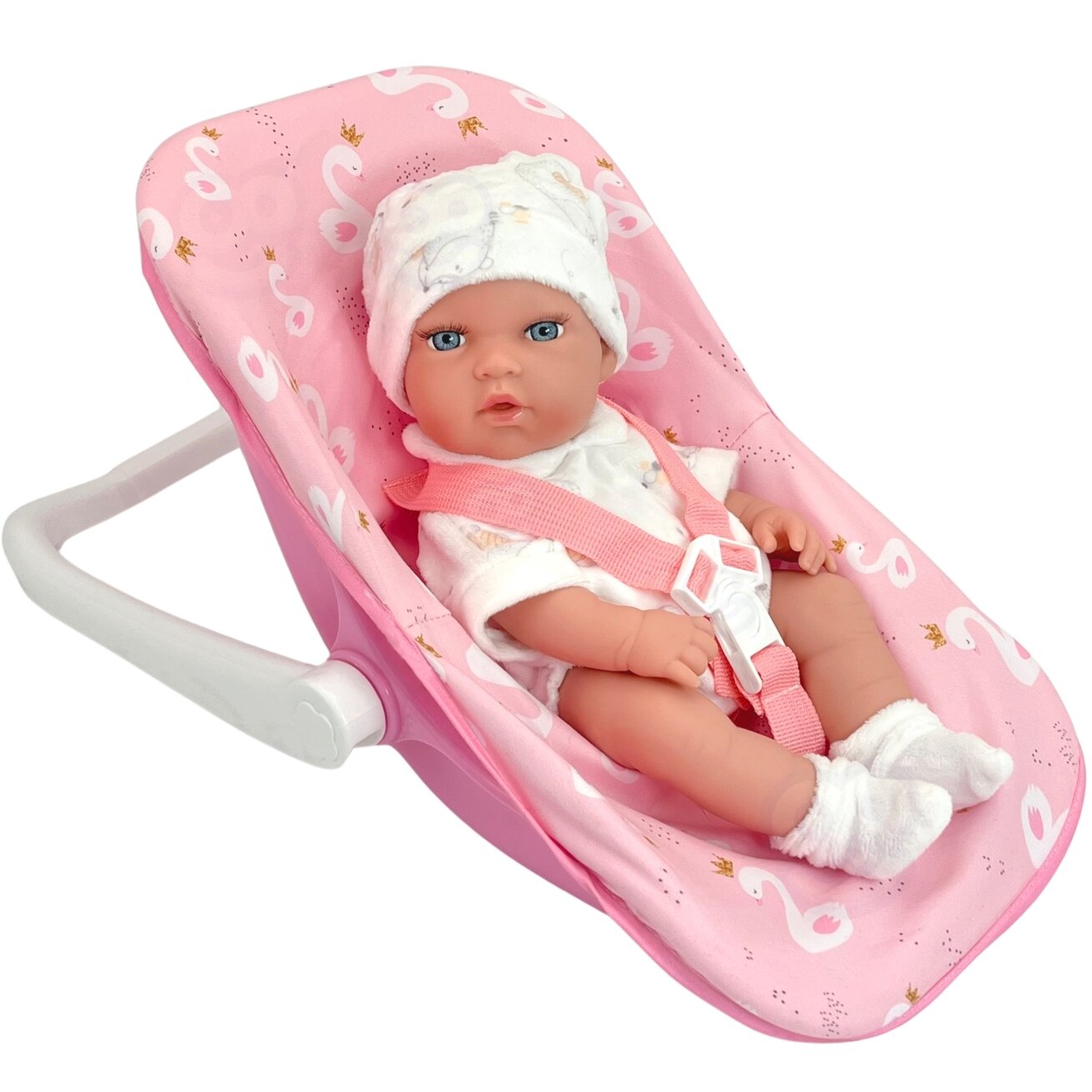 WOOPIE ROYAL rinkinys: kūdikėlio lėlė 30,5 cm + rožinė nešyklė 8 WOOPIE ROYAL rinkinys: kūdikėlio lėlė 30,5 cm + rožinė nešyklė 8
