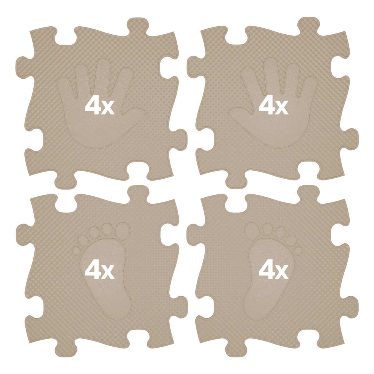 WOOPIE Sensorinis ortopedinis kilimėlis-puzzle Rankos ir kojos 16 vnt. - smėlio spalva 4 WOOPIE Sensorinis ortopedinis kilimėlis-puzzle Rankos ir kojos 16 vnt. - smėlio spalva 4