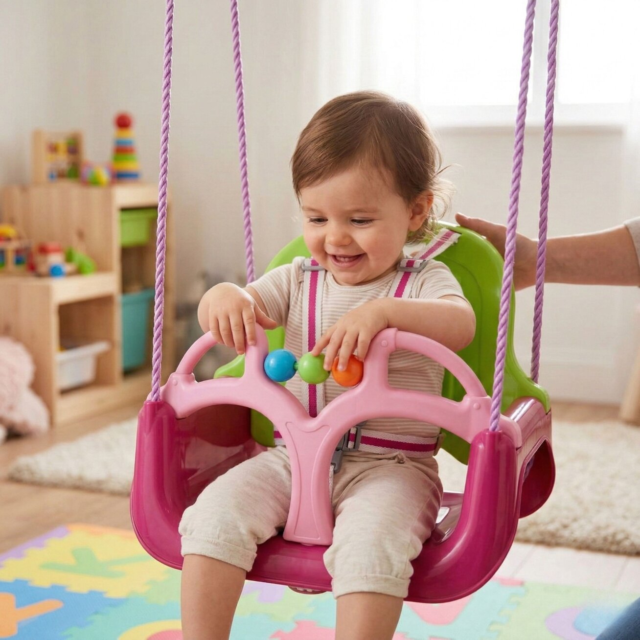 WOOPIE sūpynės Swing 3in1 rožinės 1 WOOPIE sūpynės Swing 3in1 rožinės 1