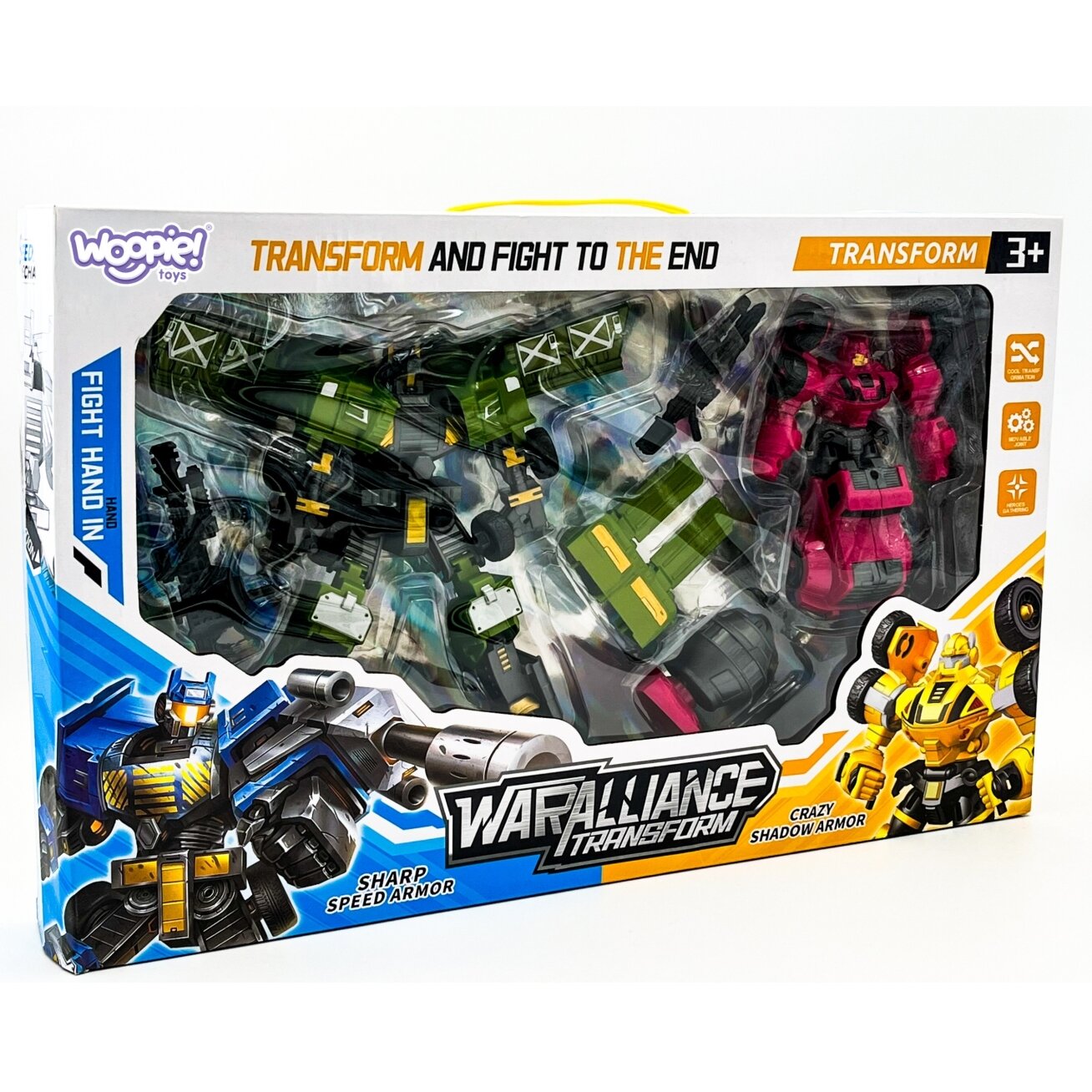 WOOPIE Transformuojami robotai Rinkinys 4in1 Koviniai automobiliai 3