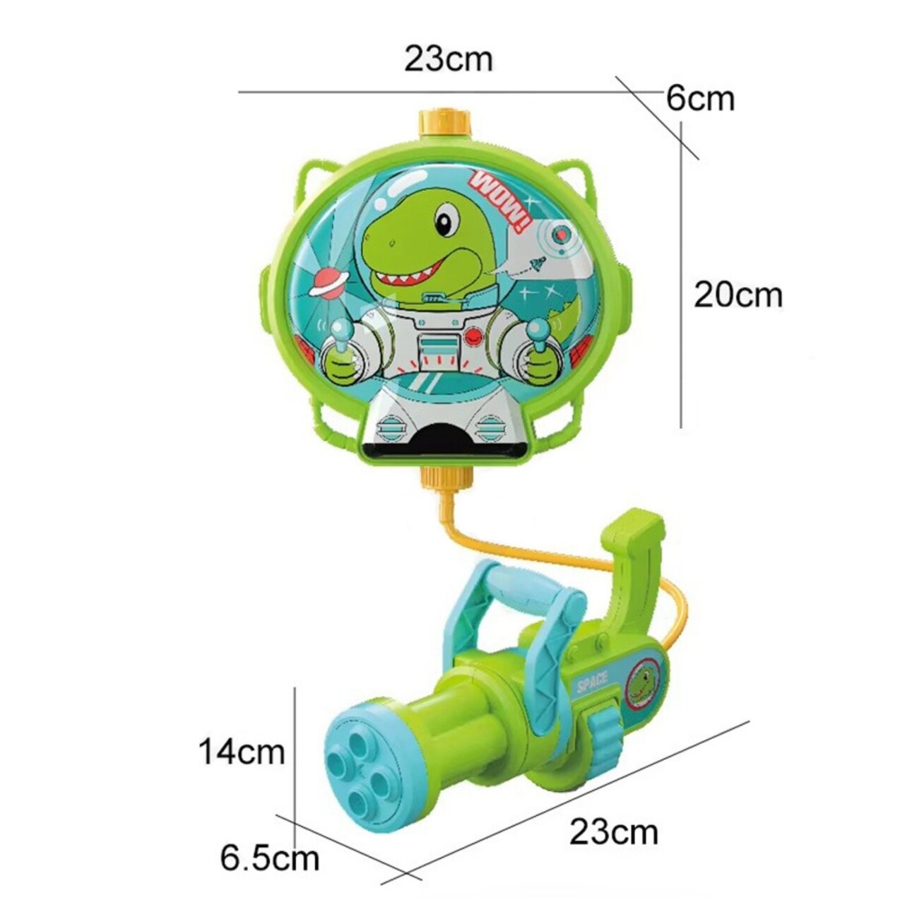 WOOPIE Vandens pistoletas su kuprine Dino 2 WOOPIE Vandens pistoletas su kuprine Dino 2
