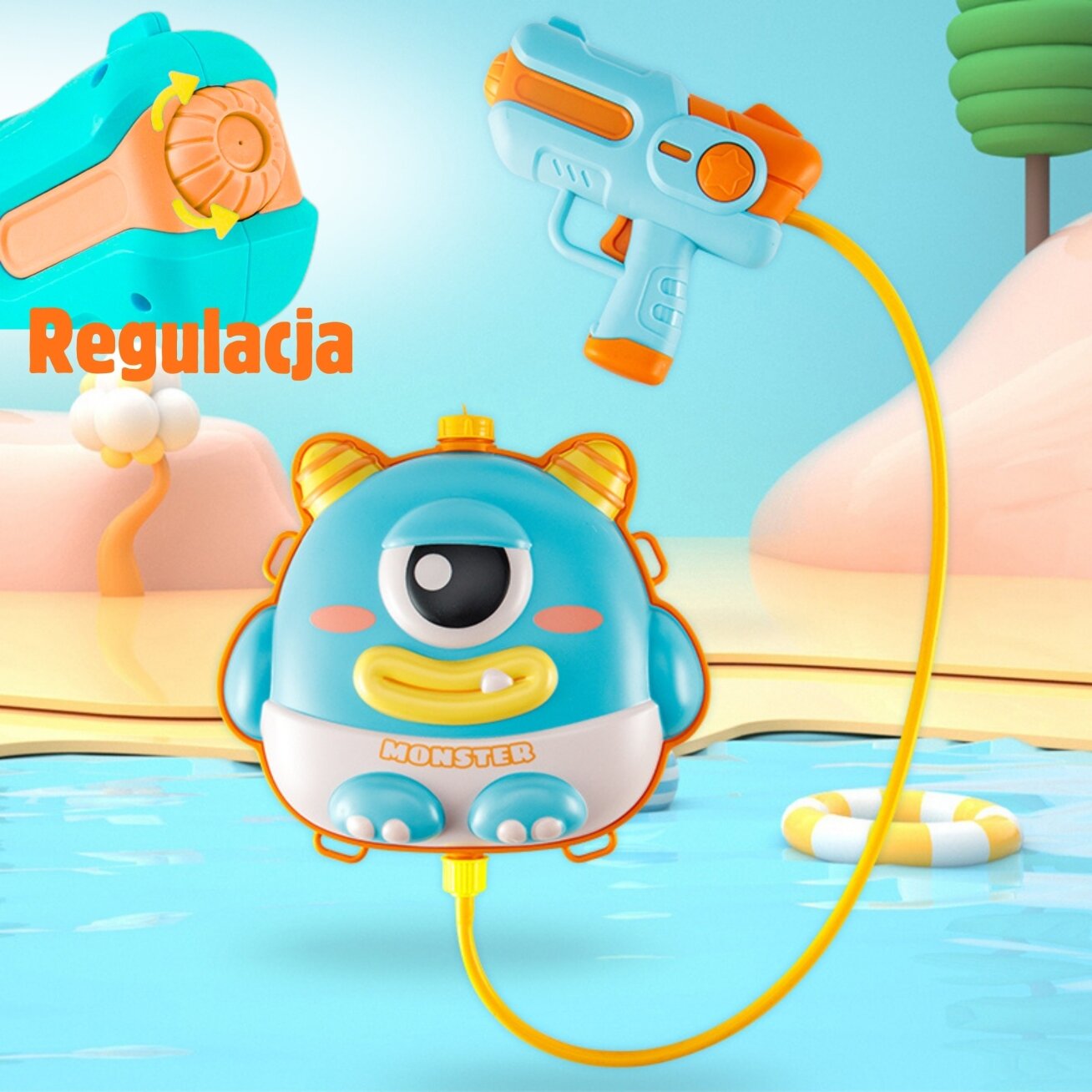WOOPIE vandens pistoletas su kuprine UFO MONSTER – talpa 2,1 l 7