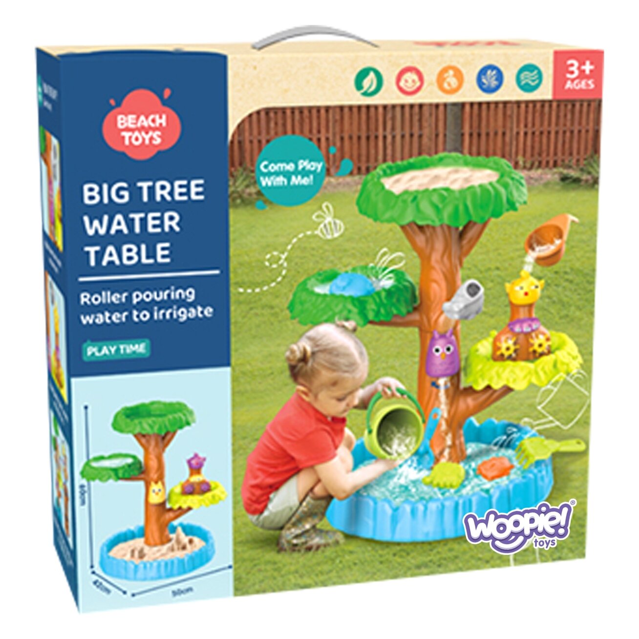 WOOPIE 2in1 vandens staliukas Smagus Medelis smėlio dėžė 8 priedai 5