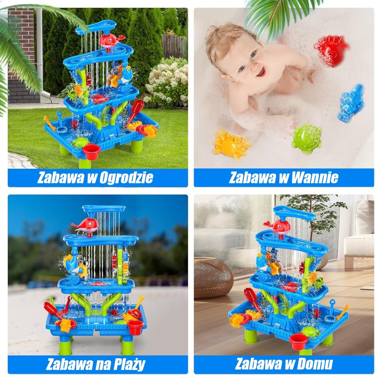 WOOPIE vandens stalas 4in1 smėlio dėžė krioklys XL 4 lygių delfinas 9 WOOPIE vandens stalas 4in1 smėlio dėžė krioklys XL 4 lygių delfinas 9