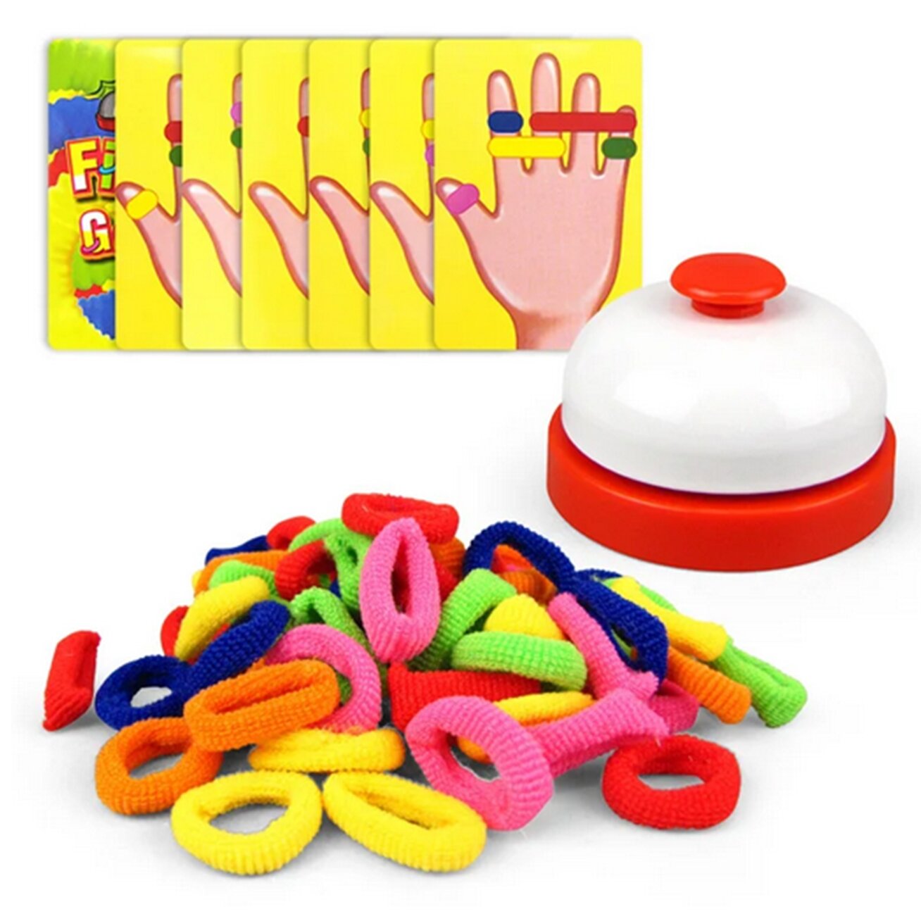 WOOPIE Vikrumo žaidimas FINGER GAMES Spalvotos gumytės 4+ 5