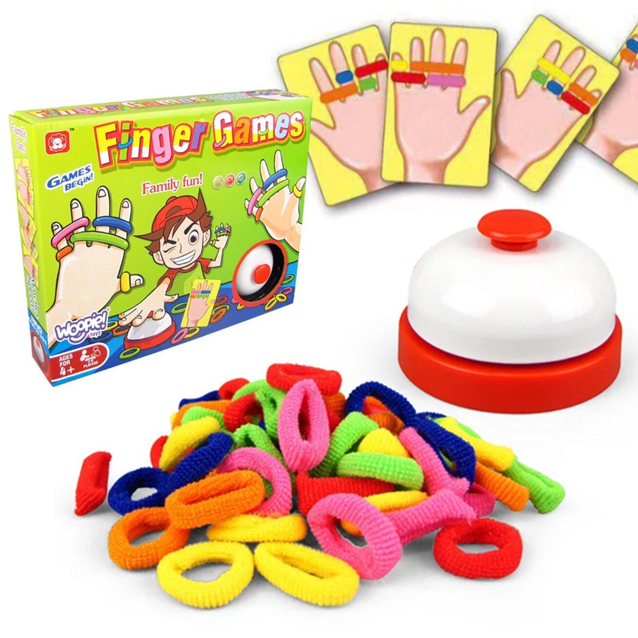 WOOPIE Vikrumo žaidimas FINGER GAMES Spalvotos gumytės 4+ WOOPIE Vikrumo žaidimas FINGER GAMES Spalvotos gumytės 4+