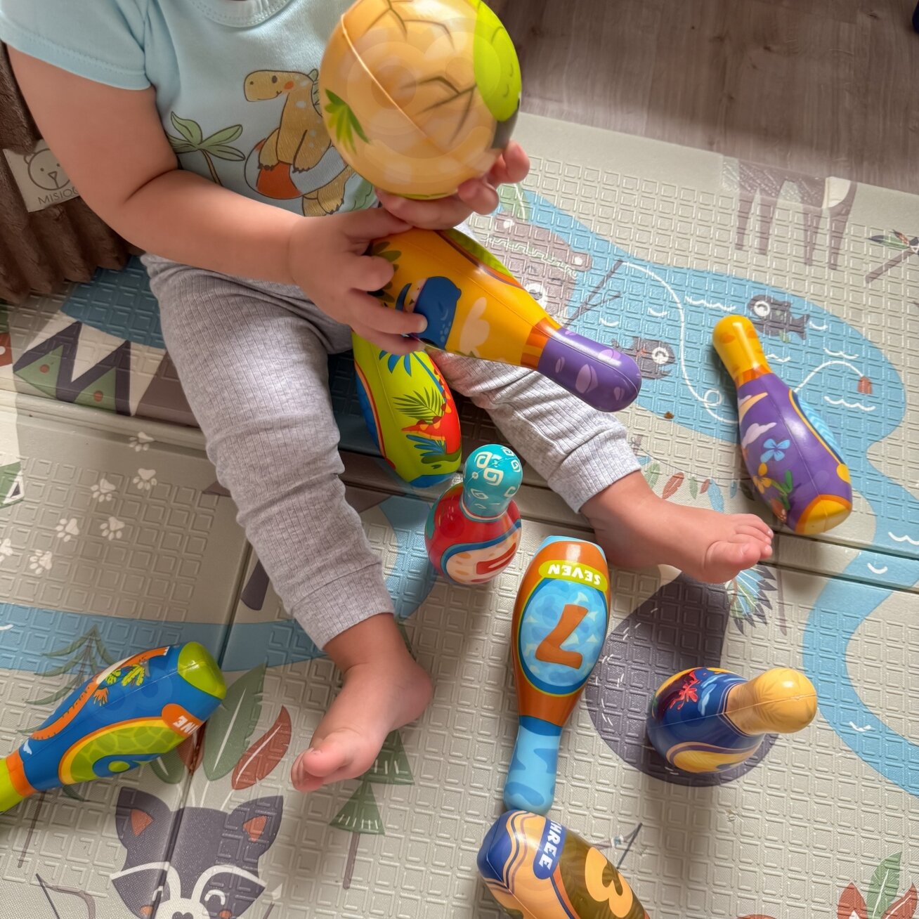 WOOPIE Vikrumo žaidimas Boulingas Minkšti Soft dinozaurai rinkinys 12 vnt. 3 WOOPIE Vikrumo žaidimas Boulingas Minkšti Soft dinozaurai rinkinys 12 vnt. 3