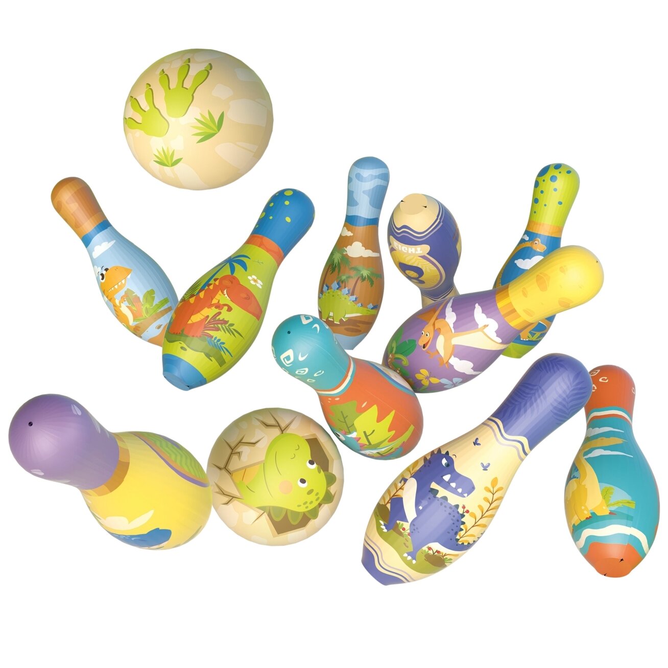 WOOPIE Vikrumo žaidimas Boulingas Minkšti Soft dinozaurai rinkinys 12 vnt. 5 WOOPIE Vikrumo žaidimas Boulingas Minkšti Soft dinozaurai rinkinys 12 vnt. 5