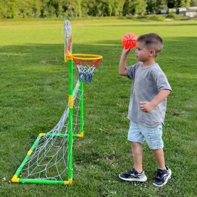 WOOPIE 2in1 rinkinys Krepšinis Futbolo vartai + kamuoliai