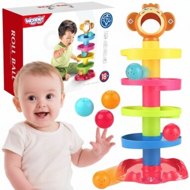 WOOPIE BABY Kamuoliukų trasa Kulodrom Rinkinys Spiralė + 3 kamuoliukai