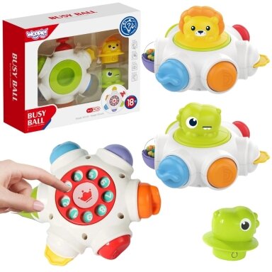 WOOPIE BABY Kosminė veiklų raketa – edukacinis sensorinis veiklų kubas 18m+