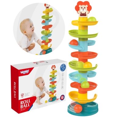 WOOPIE BABY Kamuoliukų trasa Kulodromas Spiralinis rinkinys + 6 kamuoliukai