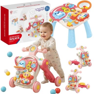 WOOPIE BABY stumdukas–vaikštynė, edukacinis staliukas, paspirtukas, ežiukas 4in1