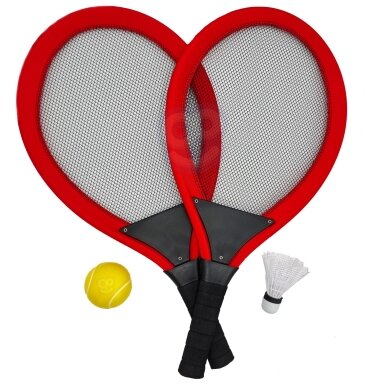 WOOPIE Didelės teniso ir badmintono raketės vaikams rinkinys + kamuoliukas ir plunksnelė WOOPIE Didelės teniso ir badmintono raketės vaikams rinkinys + kamuoliukas ir plunksnelė