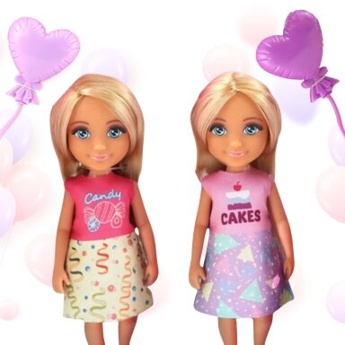 Woopie dviejų lėlyčių gimtadienio rinkinys – Candy ir Cakes
