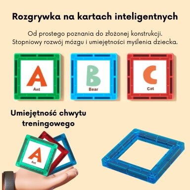 WOOPIE Erdvinės magnetinės kaladėlės Raidžių mokymasis 70 elementų