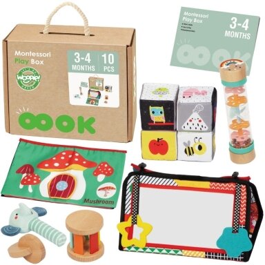 WOOPIE GREEN Montessori XXL dėžutė sensorikai ir ugdymui 6in1 FSC