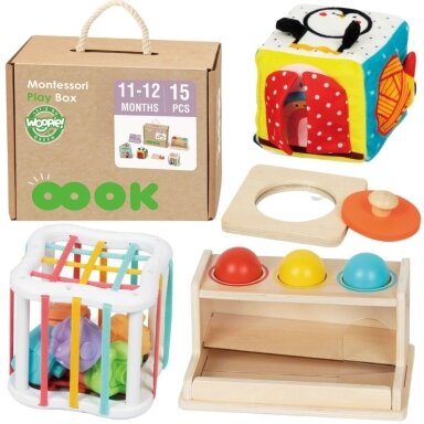 WOOPIE GREEN Dėžutė Box 5in1 Montessori edukacinė 11-12M FSC