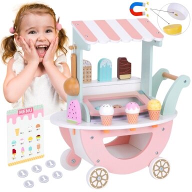 WOOPIE GREEN ledainė XXL pastelinis kioskeliukas su ledų vežimėliu