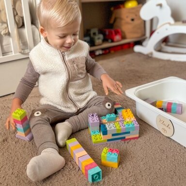 WOOPIE Soft Blocks kaladėlių rinkinys 99 elementų dėžutėje
