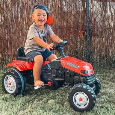 WOOPIE Pedalinis traktorius Farmer GoTrac, tylus traktorius su tyliais ratais