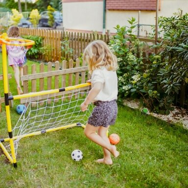 WOOPIE 2in1 rinkinys krepšinis Futbolo vartai + kamuoliai ir pompa