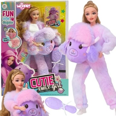 WOOPIE ROYAL Lėlė Emi su violetiniu aviuko kostiumu