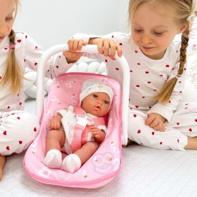 WOOPIE ROYAL rinkinys: kūdikėlio lėlė 30,5 cm + rožinė nešyklė