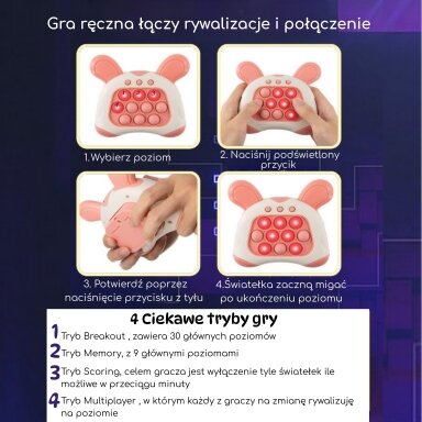 WOOPIE POP IT elektrinis antistresinis vikrumo žaidimas „Triušiuko ausys“