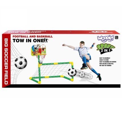 WOOPIE 2in1 rinkinys Krepšinis Futbolo vartai + kamuoliai 7